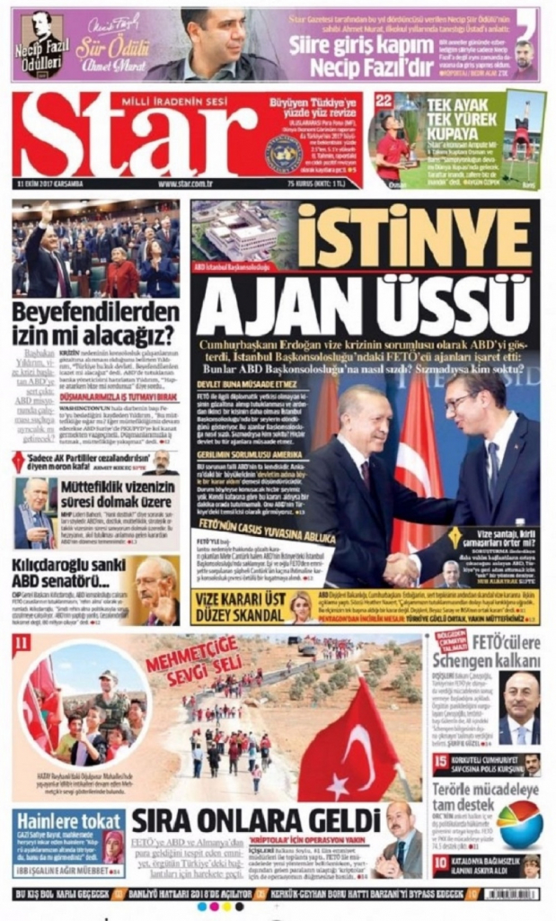 Današnje naslovne strane turskih novina