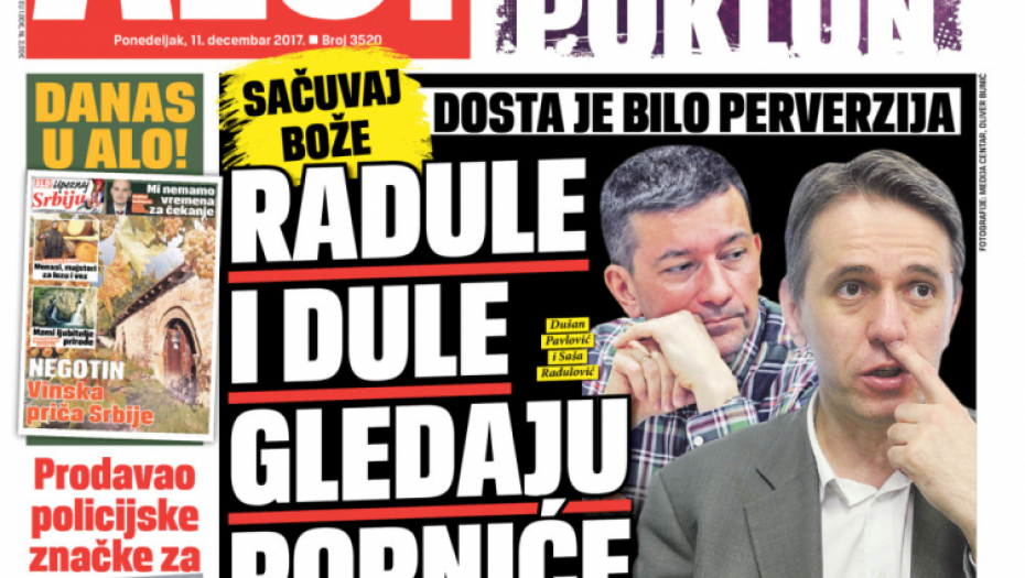 Naslovna za 11. decembar 2017.