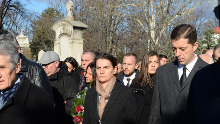 Ana Brnabić i Marko Đurić na sahrani Olivera Ivanovića