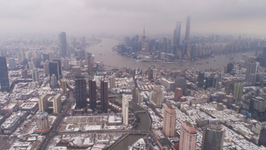 Šangaj okovan snegom