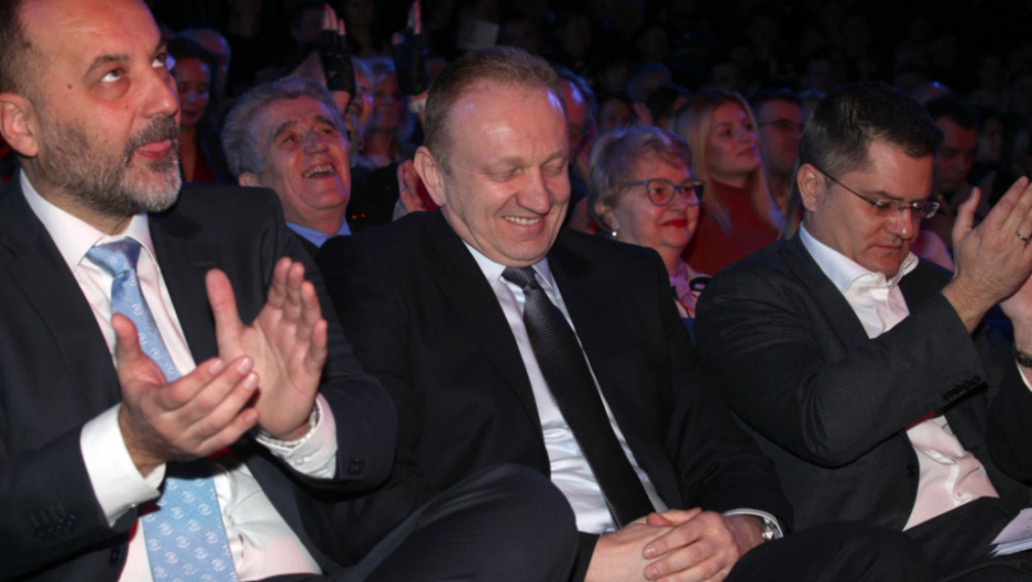 Dragan Đilas, Saša Janković, Vuk Jeremić predizborni skup