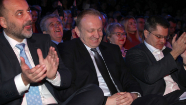 Dragan Đilas, Saša Janković, Vuk Jeremić predizborni skup