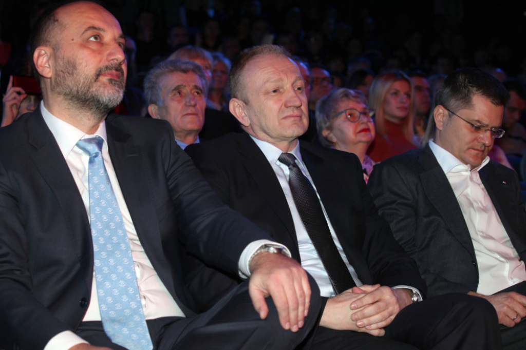 Dragan Đilas, Saša Janković, Vuk Jeremić predizborni skup