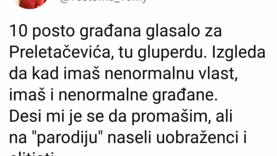 Tvit Vesne Pešić