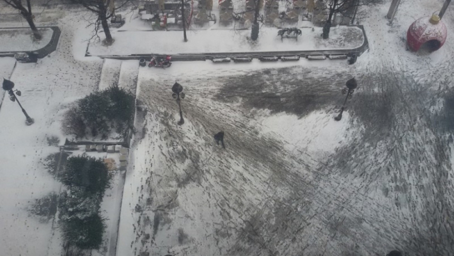Beograd, sneg, zima, Trg Republike