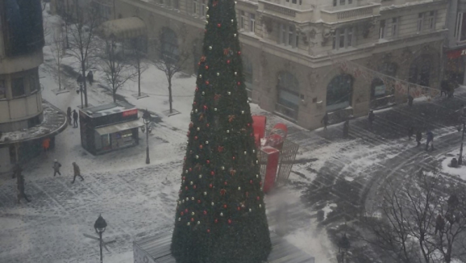 Beograd, sneg, zima, Trg Republike