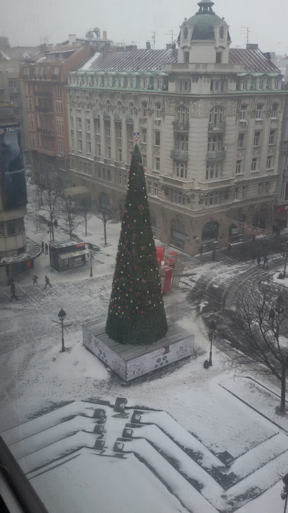 Beograd, sneg, zima, Trg Republike