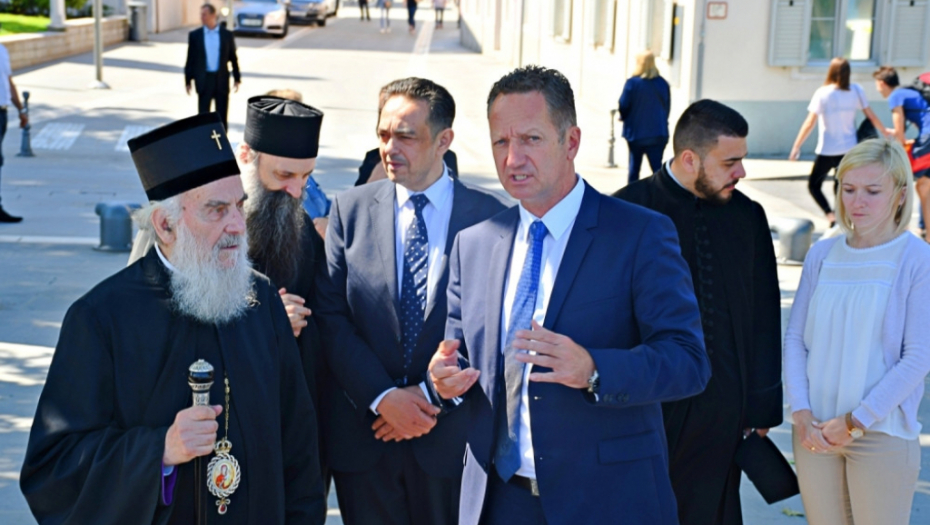 Patrijarh Irinej i Boris Popovič