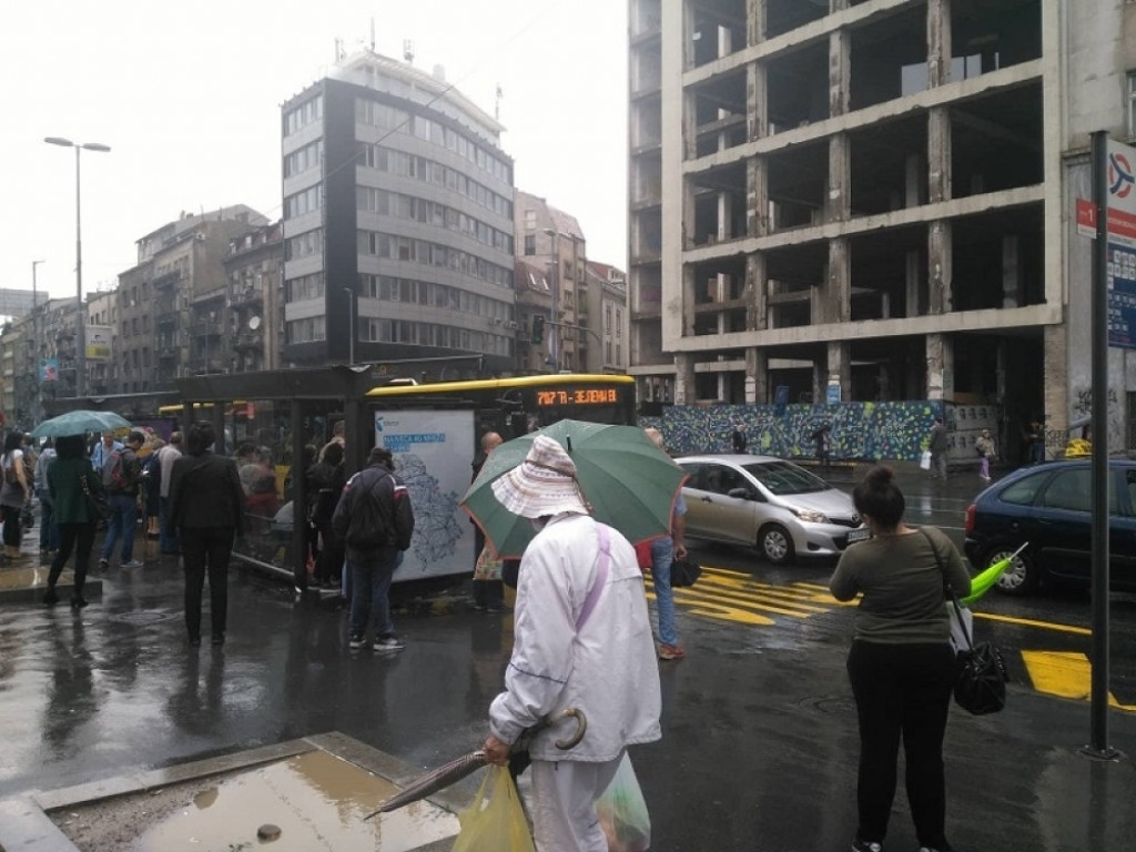 Beograd, ki&scaron;a, nevreme, oblačno