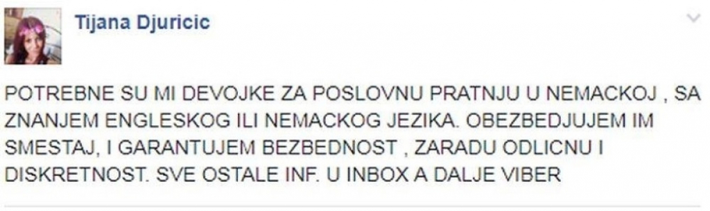 Tijana Đuričić, oglas