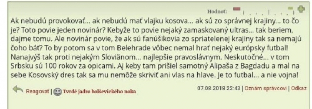 Skandalozan komentar slovačkog čitaoca na račun Srba