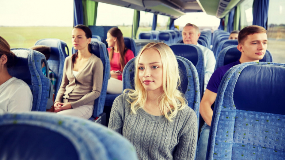 devojka, žena, autobus