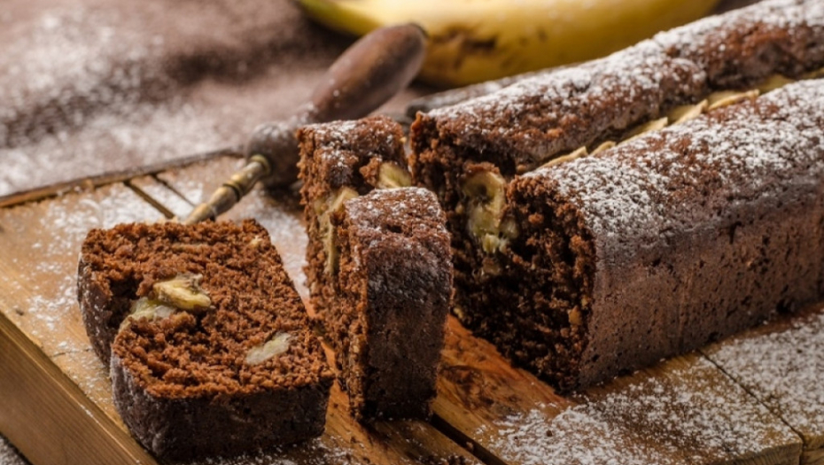 Kolač, banane, čokolada, kolač od banana