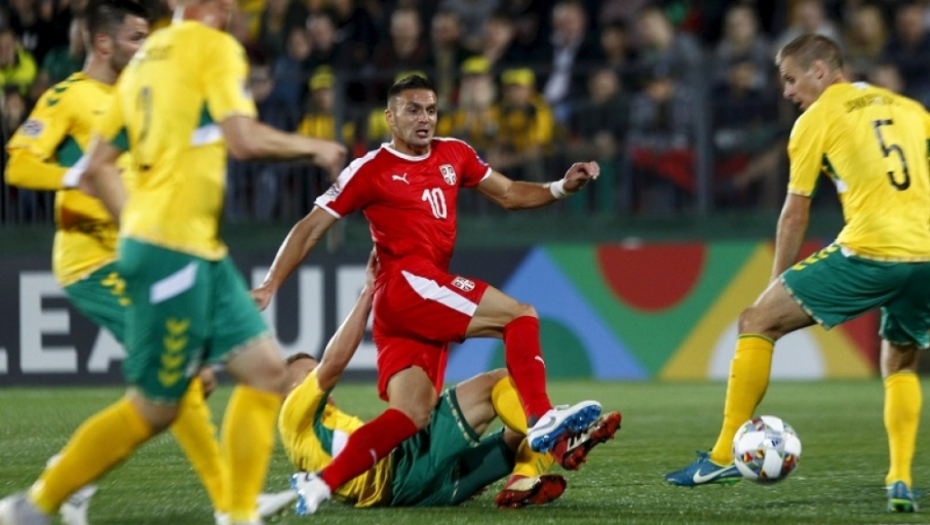 Dušan Tadić na utakmici Litvanija - Srbija