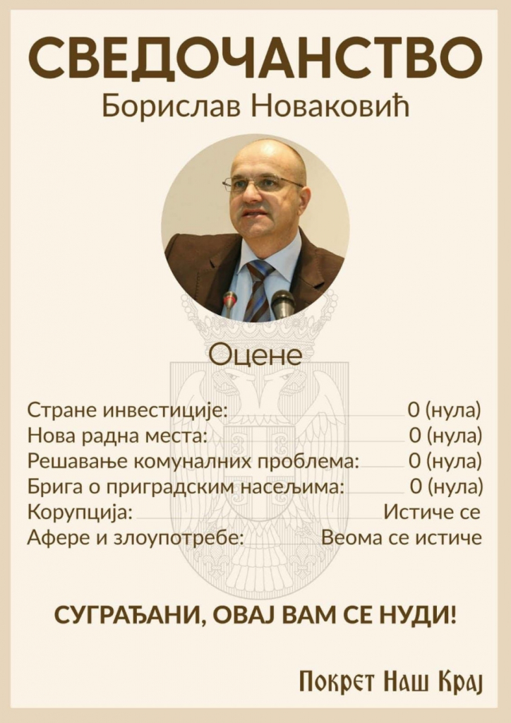 Svedočanstvo Bore Novakovića