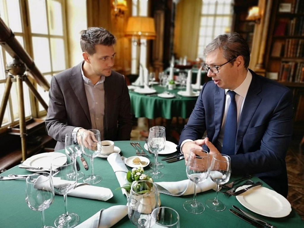 Aleksanar Vučić i Miloš Biković