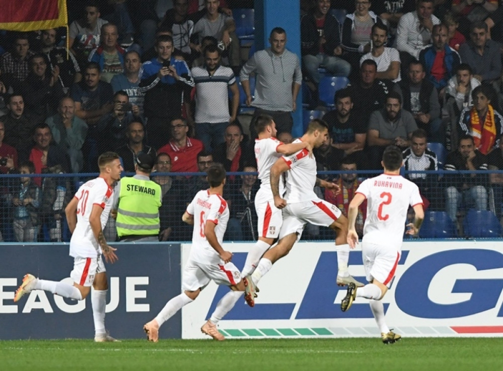 Aleksandar Mitrović slavi gol u Podgorici