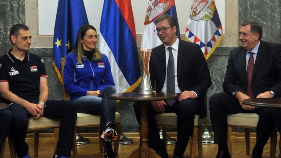 Odbojkašice Srbije na prijemu kod predsednika Vučića