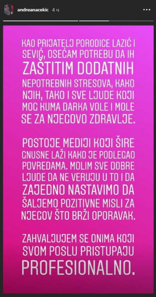 Objava Andreane Čekić