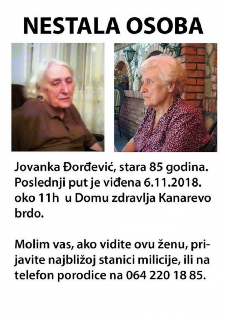 Nestala Jovanka Đorđević