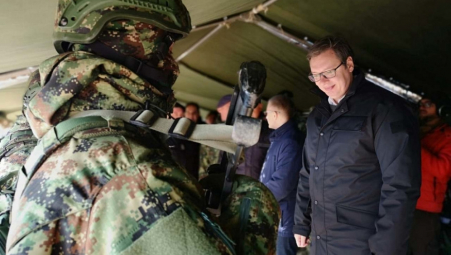 Aleksandar Vučić na Vojnoj vežbi
