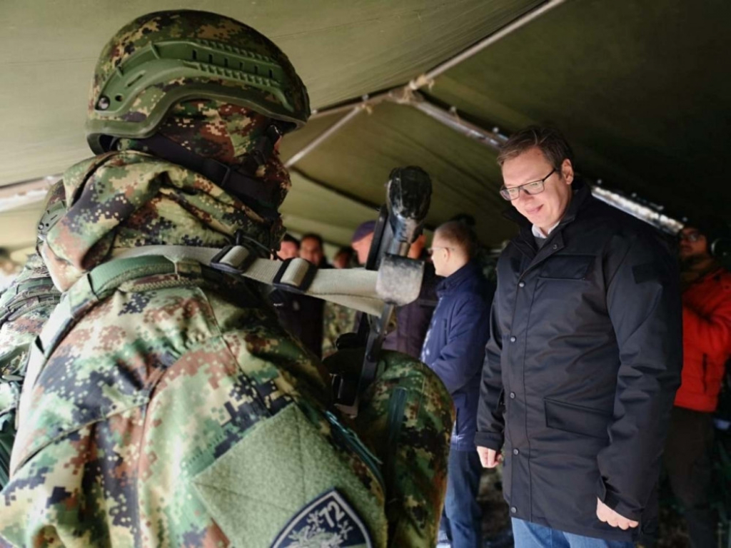 Aleksandar Vučić na Vojnoj vežbi