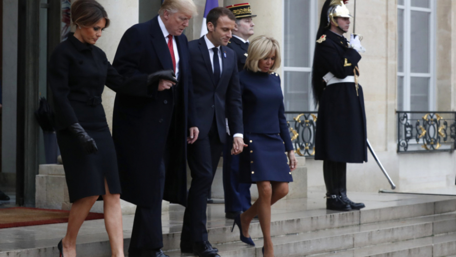 Emanuel Makron sa suprugom Brižit, Donald Tramp, Melanija Tramp