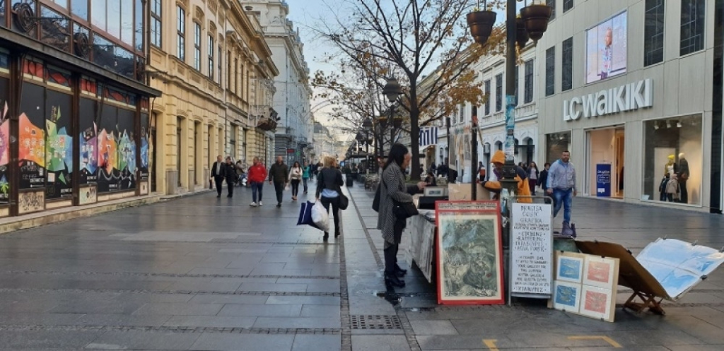 Lepo vreme, toplo, sunčano, Knez Mihailova, Beograd