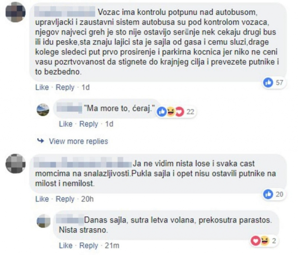 Priboj, komentar na Fejsbuku