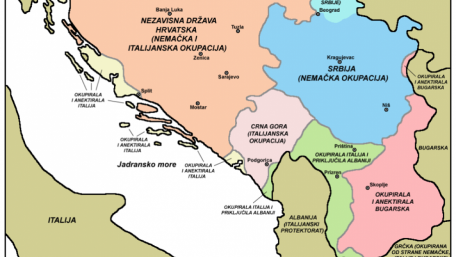 Mapa okupirane Srbije  