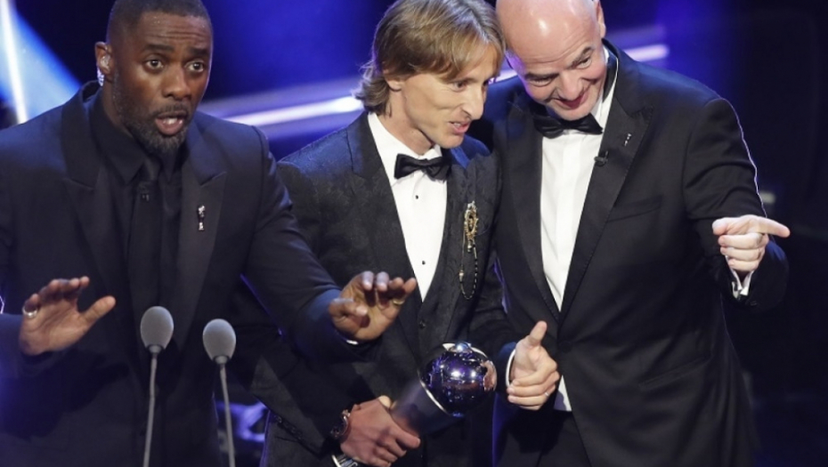 Luka Modrić sa Đanijem infantinom na dodeli "Zlatne lopte&q