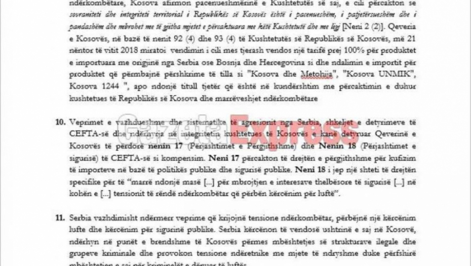 Haradinajevo pismo EU