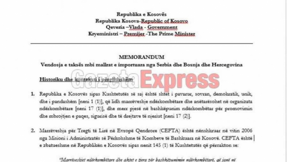 Haradinajevo pismo EU