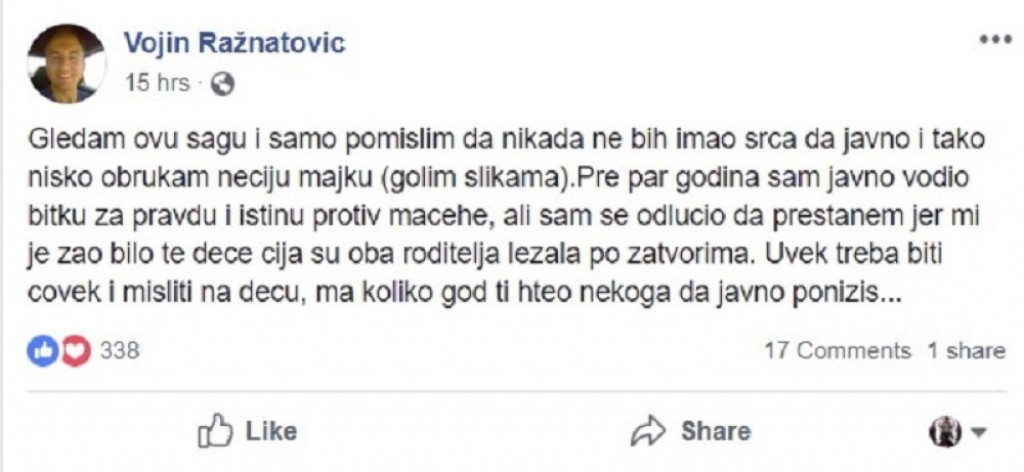 Vojin Ražnatović podržao JK