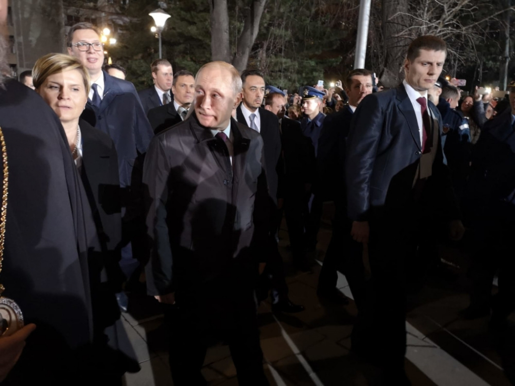 Vučić , Putin i patrijarh Irinej, Hram svetog Save