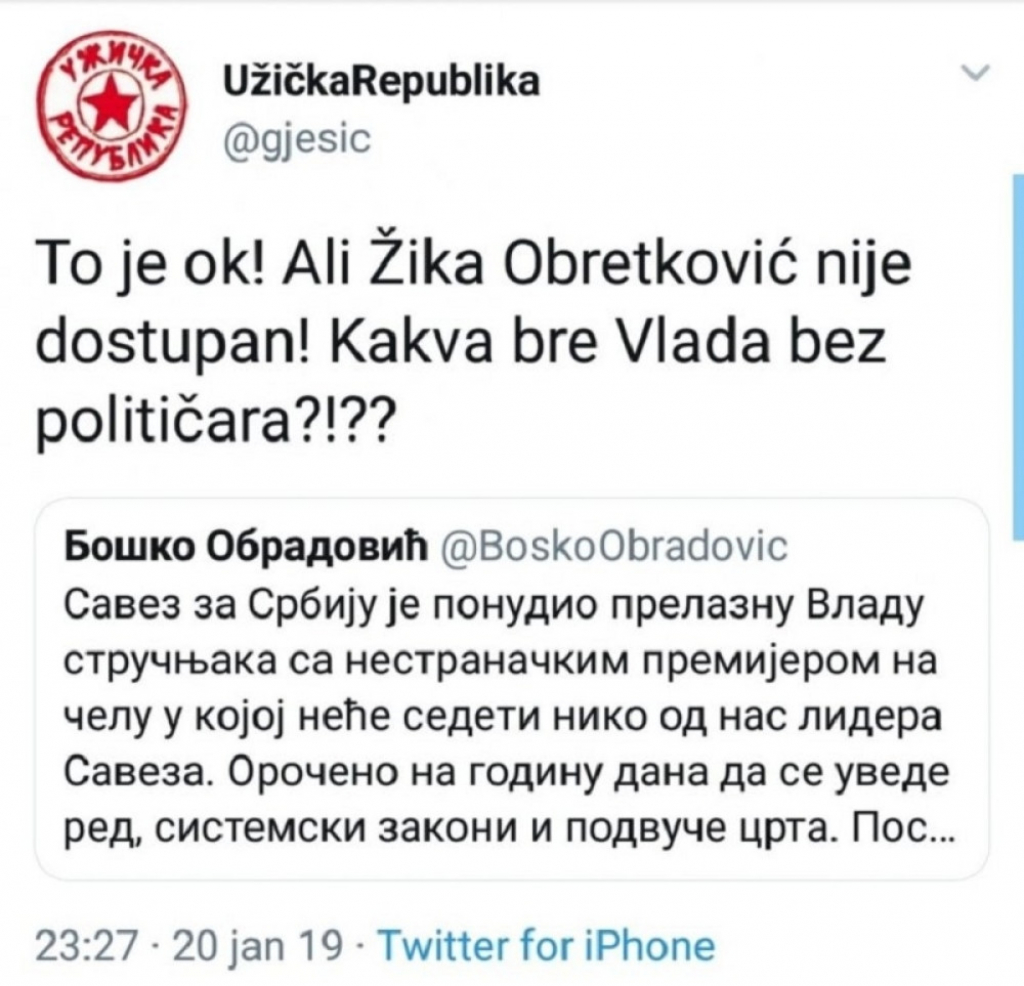 Prepiska Ješića i Boška Obradovića