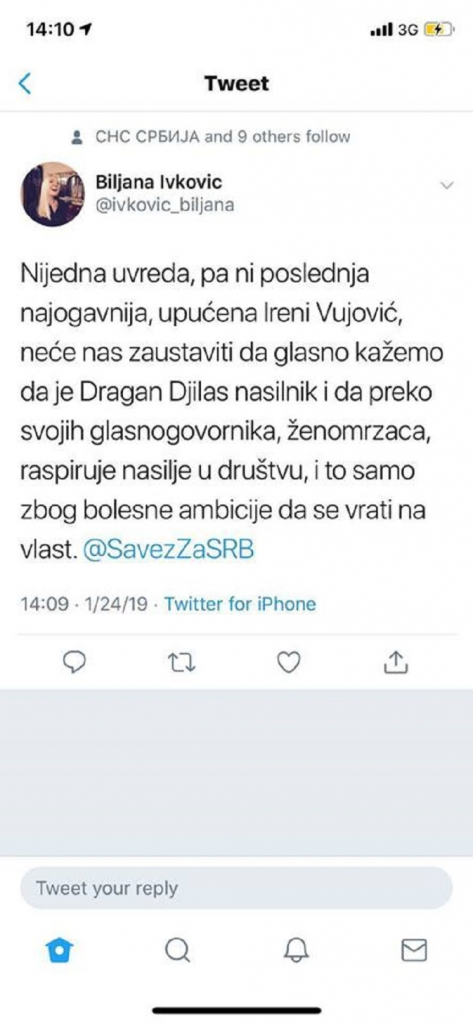 Objava Biljane Popović Ivković
