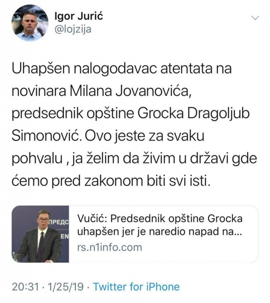 Objava Igora Jurića