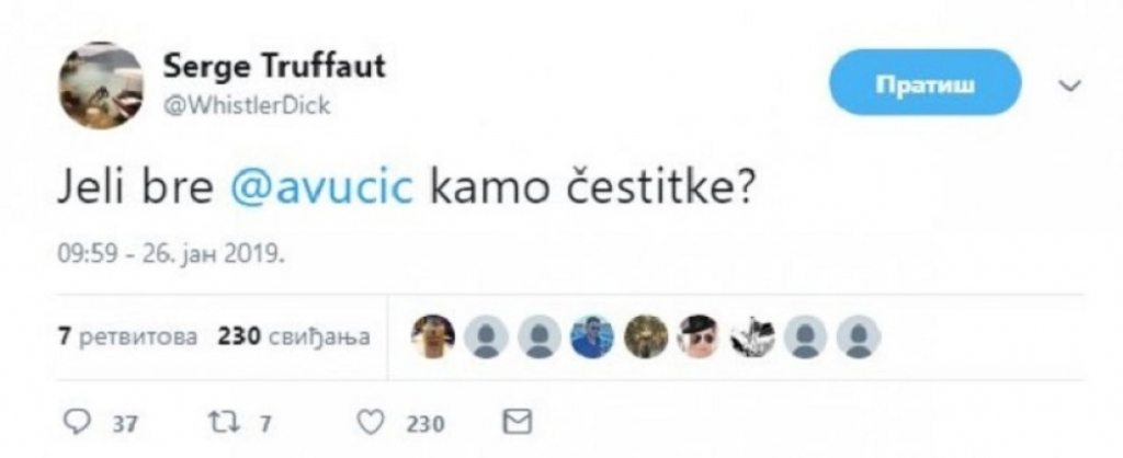 Tvit Sergeja Trifunovića