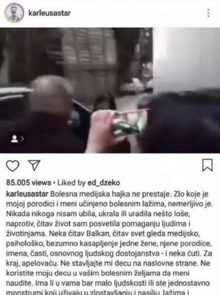 Lajkovi Edina Džeka na slike JK