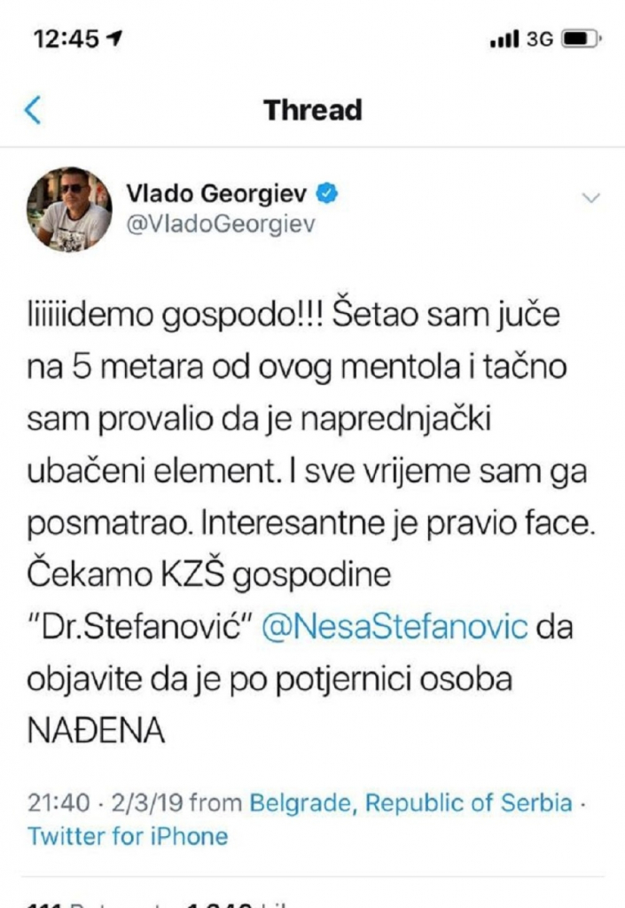 Objava Vlada Georgieva