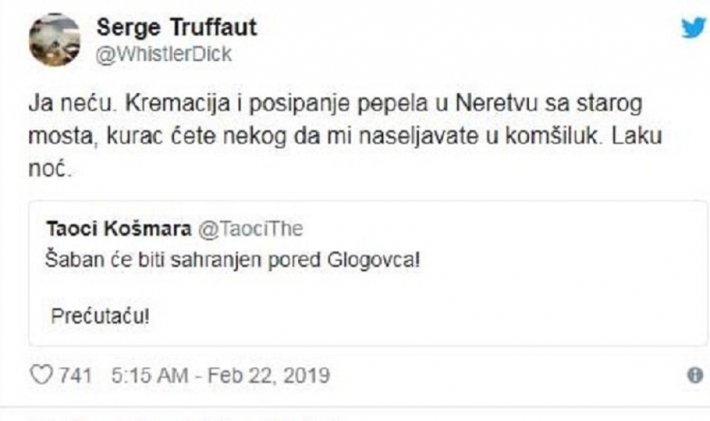 Tvit Sergeja Trifunovića