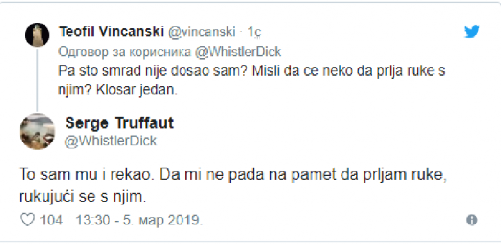 Sergej Trifunović na Tviteru