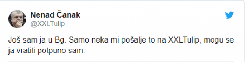 Nenad Čanak, Tviter