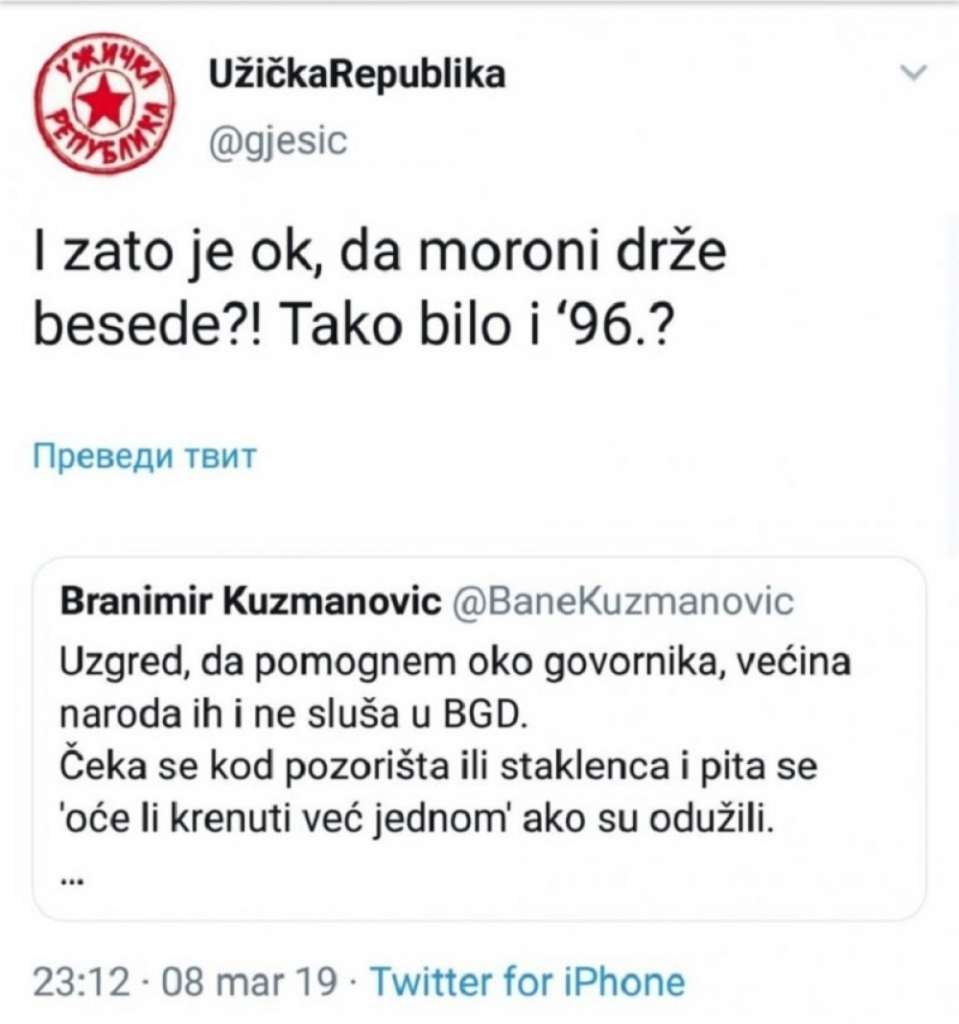 Ješićevo mišljenje o Đilasovim govornicima