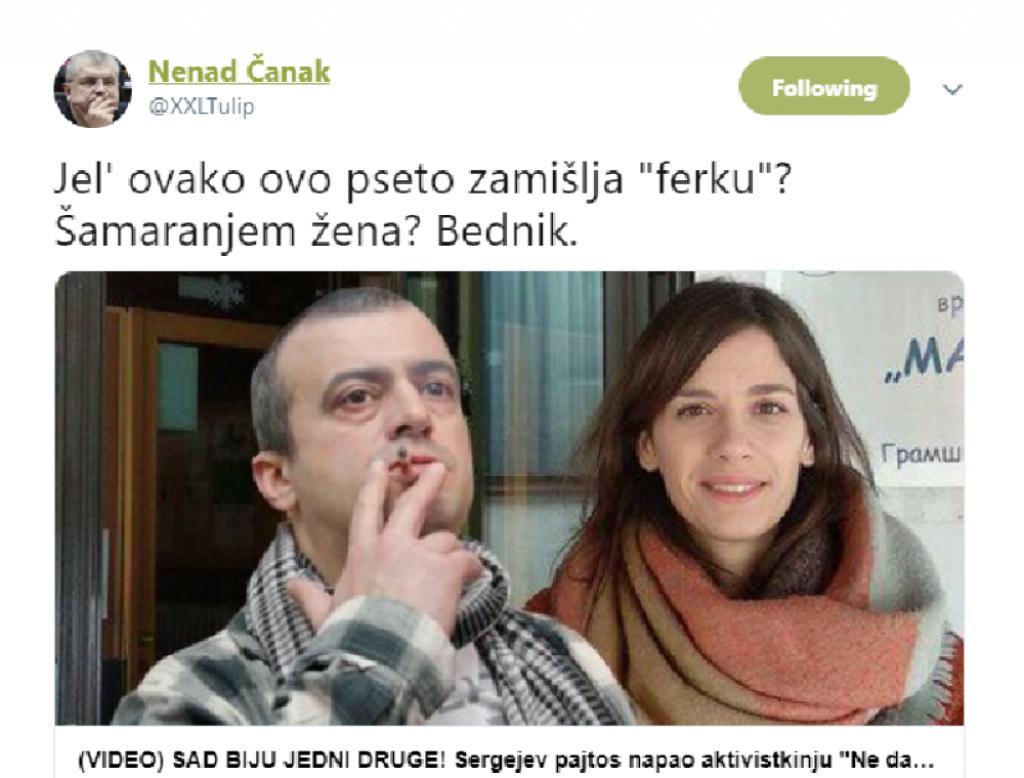 Nenad Čanak, Tviter