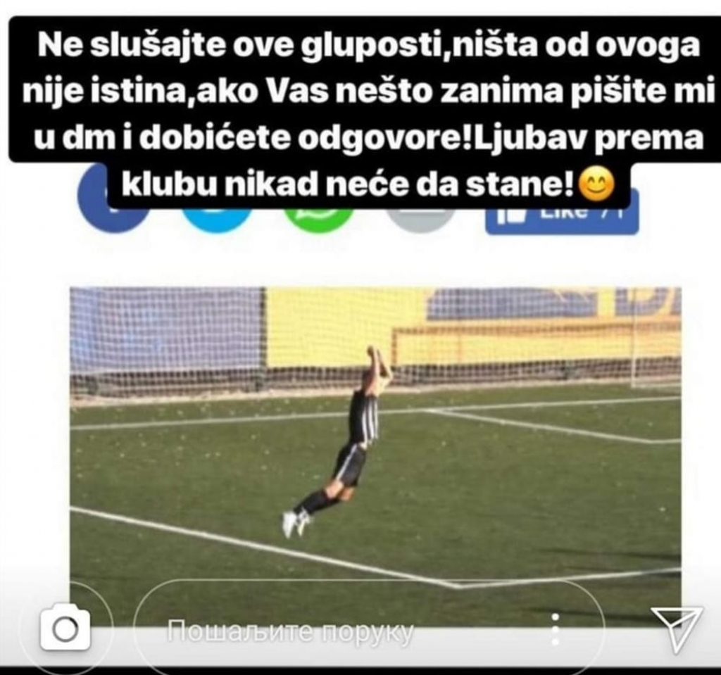 Poruka Luke Cvetićanina na Instagramu