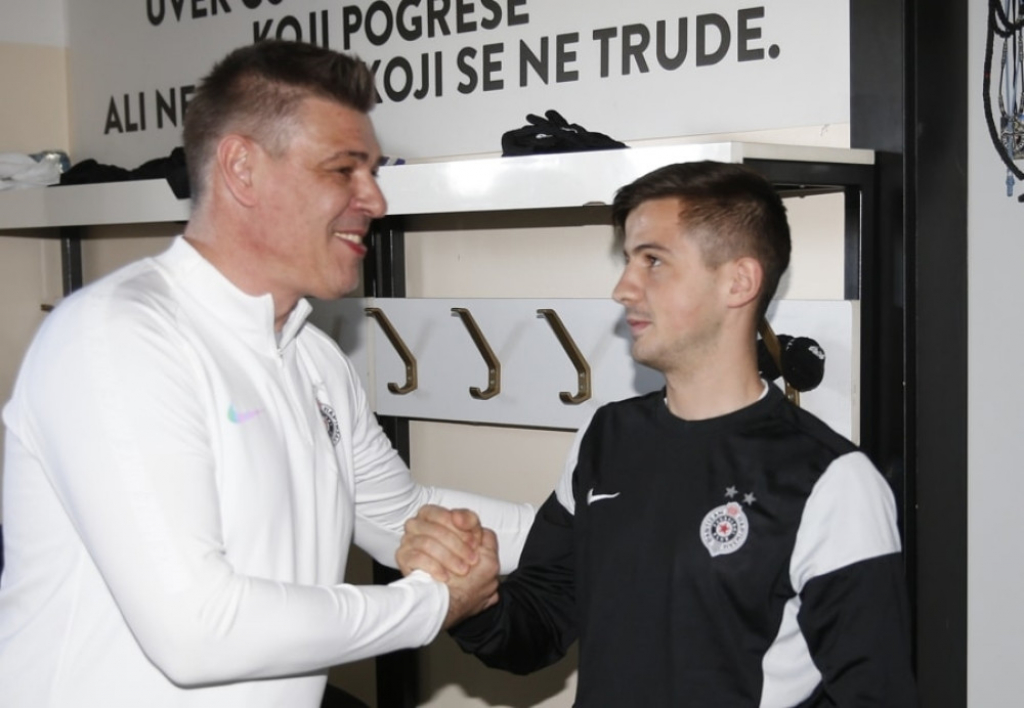 Savo Milošević na prvom treningu Partizana