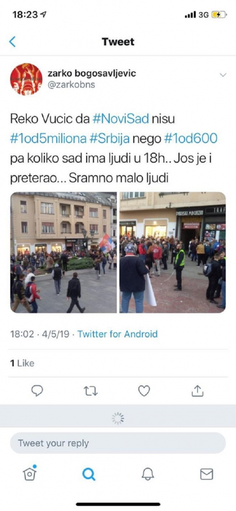 Tvit Žarka Bogosavljevića