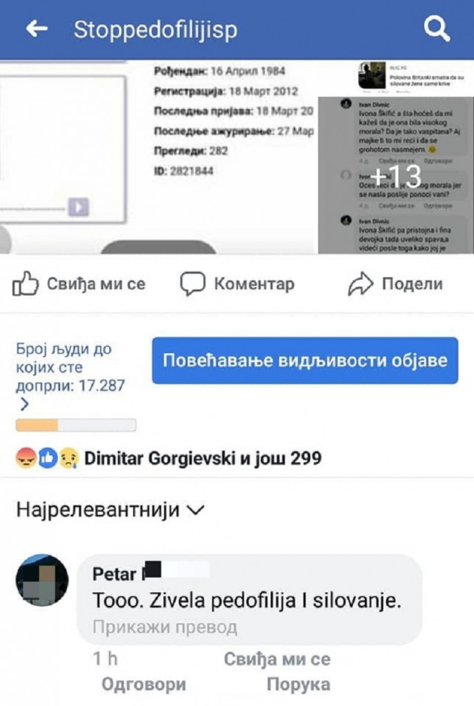 Veličanje pedofilije na Fejsbuku